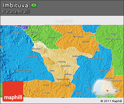 Physical 3D Map of Imbituva, political outside