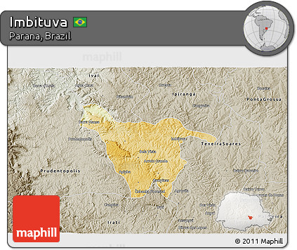 Physical 3D Map of Imbituva, semi-desaturated