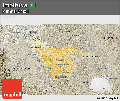 Physical 3D Map of Imbituva, semi-desaturated