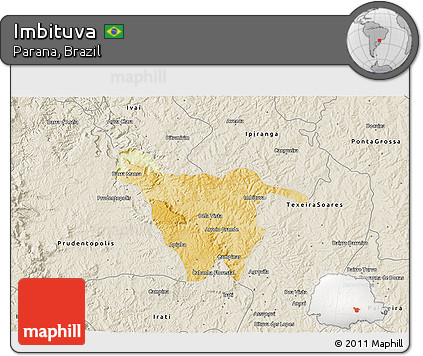 Physical 3D Map of Imbituva, shaded relief outside