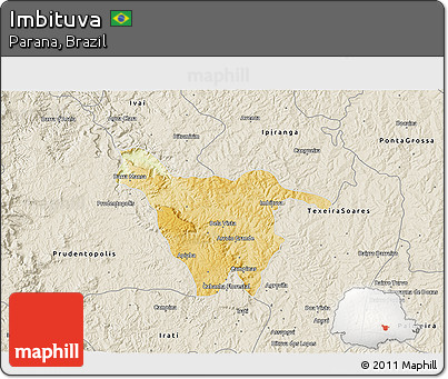 Physical 3D Map of Imbituva, shaded relief outside