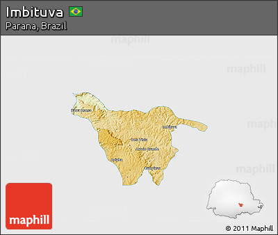 Physical 3D Map of Imbituva, single color outside