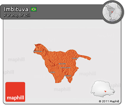 Political 3D Map of Imbituva, cropped outside