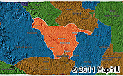 Political 3D Map of Imbituva, darken
