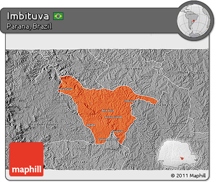 Political 3D Map of Imbituva, desaturated