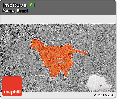 Political 3D Map of Imbituva, desaturated