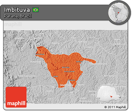 Political 3D Map of Imbituva, lighten, desaturated