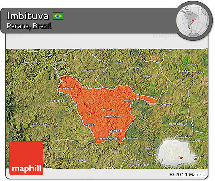 Political 3D Map of Imbituva, satellite outside