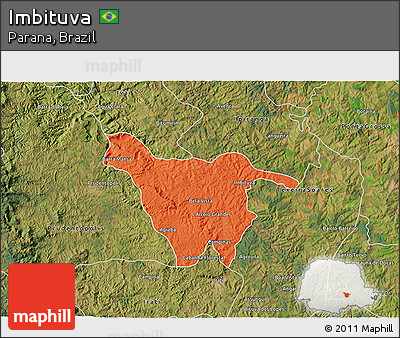 Political 3D Map of Imbituva, satellite outside