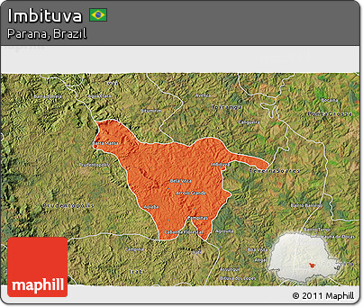 Political 3D Map of Imbituva, satellite outside