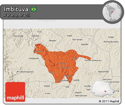 Political 3D Map of Imbituva, shaded relief outside