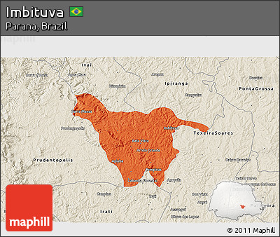 Political 3D Map of Imbituva, shaded relief outside