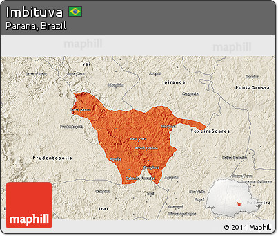 Political 3D Map of Imbituva, shaded relief outside