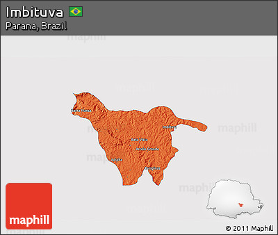 Political 3D Map of Imbituva, single color outside