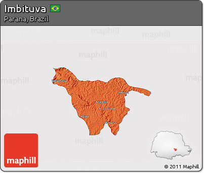 Political 3D Map of Imbituva, single color outside