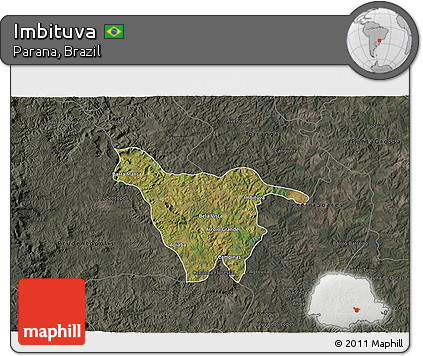 Satellite 3D Map of Imbituva, darken, semi-desaturated