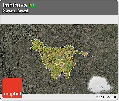 Satellite 3D Map of Imbituva, darken, semi-desaturated