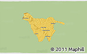 Savanna Style 3D Map of Imbituva, single color outside
