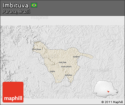 Shaded Relief 3D Map of Imbituva, lighten, desaturated