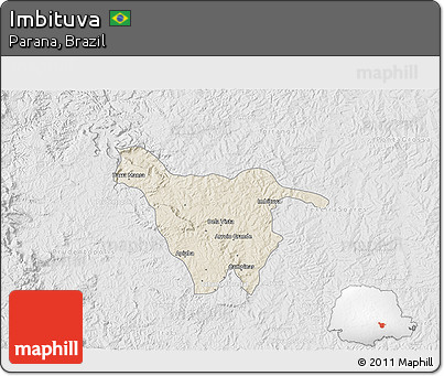 Shaded Relief 3D Map of Imbituva, lighten, desaturated
