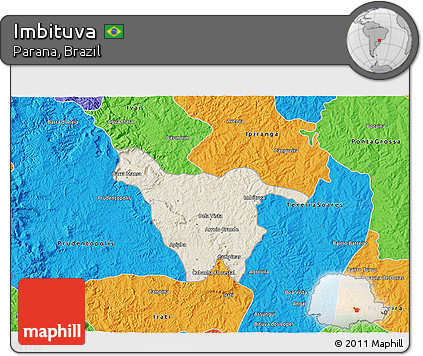 Shaded Relief 3D Map of Imbituva, political outside
