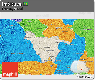 Shaded Relief 3D Map of Imbituva, political outside