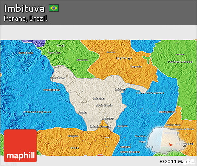 Shaded Relief 3D Map of Imbituva, political outside