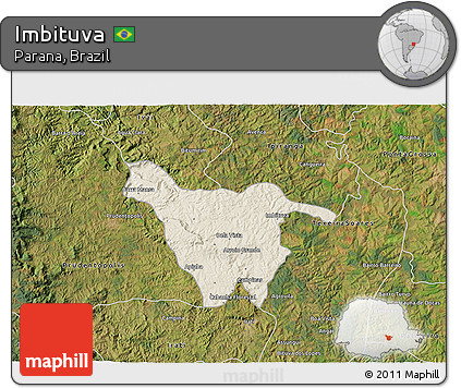Shaded Relief 3D Map of Imbituva, satellite outside