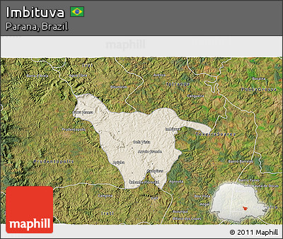 Shaded Relief 3D Map of Imbituva, satellite outside