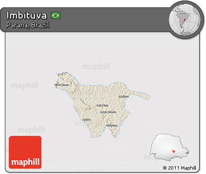 Shaded Relief 3D Map of Imbituva, single color outside