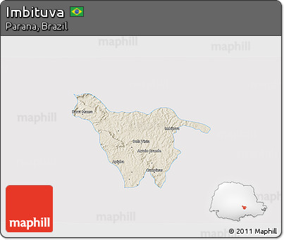 Shaded Relief 3D Map of Imbituva, single color outside