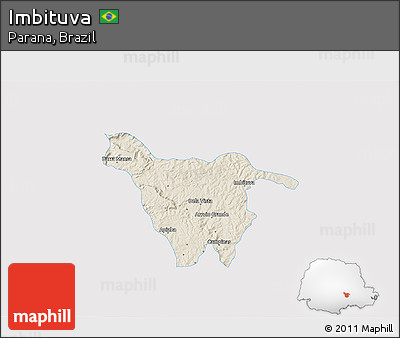 Shaded Relief 3D Map of Imbituva, single color outside