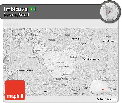 Silver Style 3D Map of Imbituva
