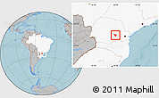 Gray Location Map of Imbituva, highlighted country, hill shading