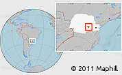 Gray Location Map of Imbituva, highlighted parent region, hill shading