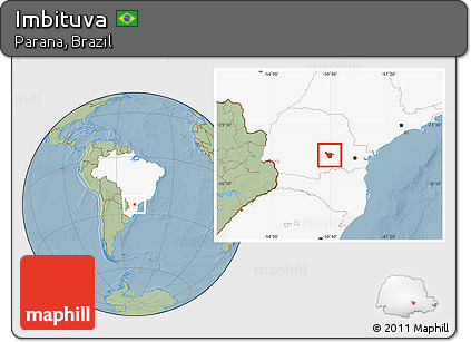 Savanna Style Location Map of Imbituva, highlighted country, hill shading