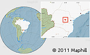 Savanna Style Location Map of Imbituva, highlighted country, hill shading