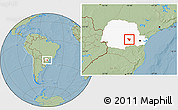 Savanna Style Location Map of Imbituva, highlighted parent region, hill shading