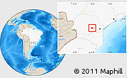 Shaded Relief Location Map of Imbituva, highlighted country