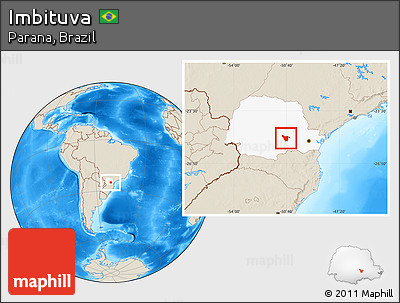 Shaded Relief Location Map of Imbituva, highlighted parent region