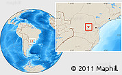 Shaded Relief Location Map of Imbituva