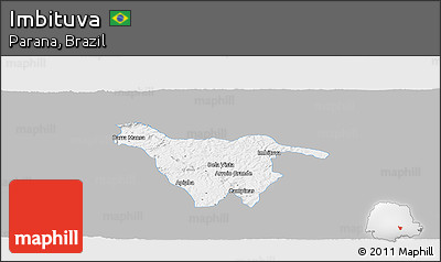 Gray Panoramic Map of Imbituva, single color outside