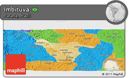 Physical Panoramic Map of Imbituva, political outside