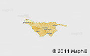 Physical Panoramic Map of Imbituva, single color outside