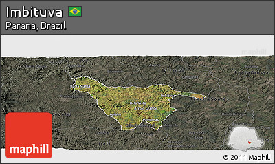 Satellite Panoramic Map of Imbituva, darken, semi-desaturated