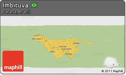 Savanna Style Panoramic Map of Imbituva, single color outside