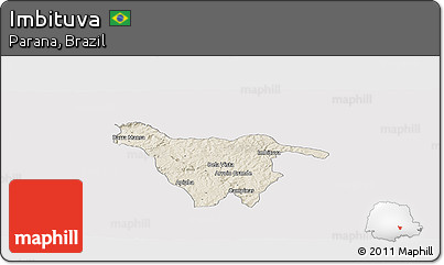 Shaded Relief Panoramic Map of Imbituva, cropped outside