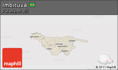 Shaded Relief Panoramic Map of Imbituva, cropped outside