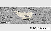 Shaded Relief Panoramic Map of Imbituva, darken, desaturated
