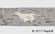 Shaded Relief Panoramic Map of Imbituva, darken, semi-desaturated